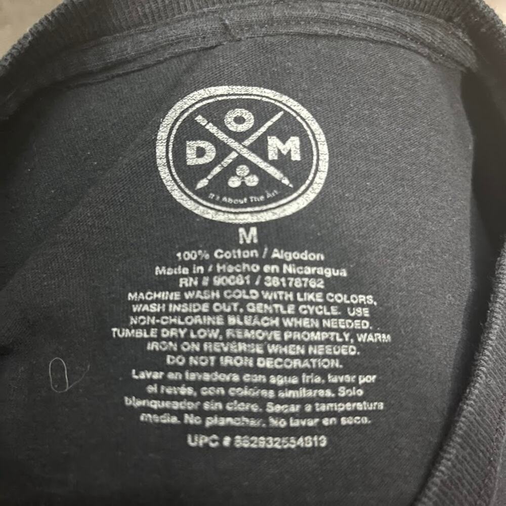 DOM Good Vibes Only Black TShirt Mens Size Medium - Picture 7 of 7